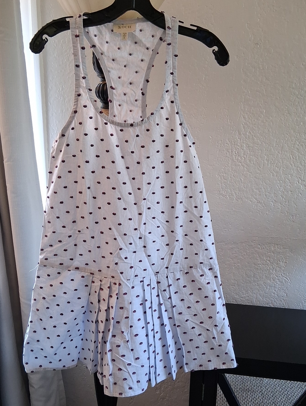 KOCH White Sleeveless Polka Dot Sundress
